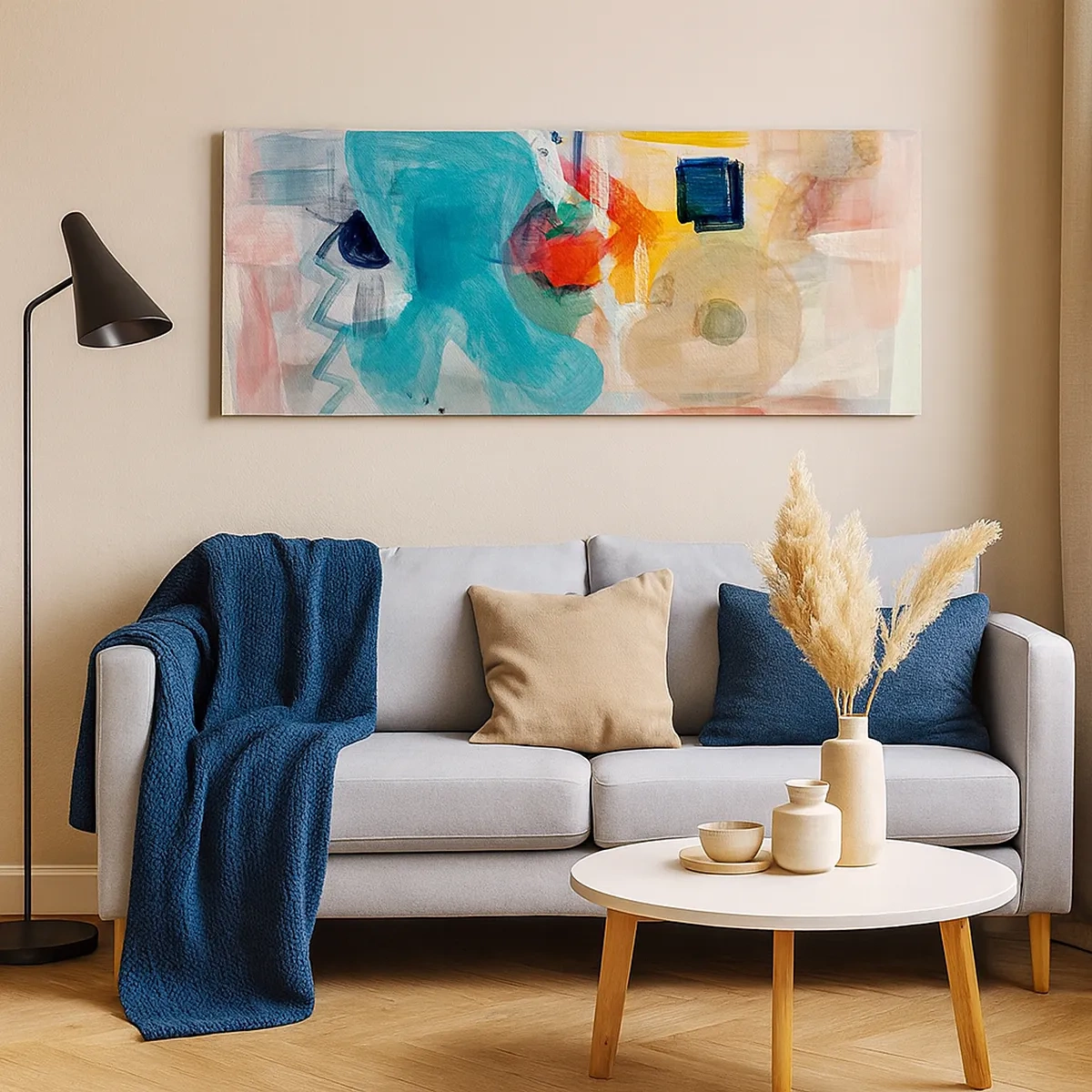 Schilderen op canvas - Kleurrijk spel - 30x30 cm