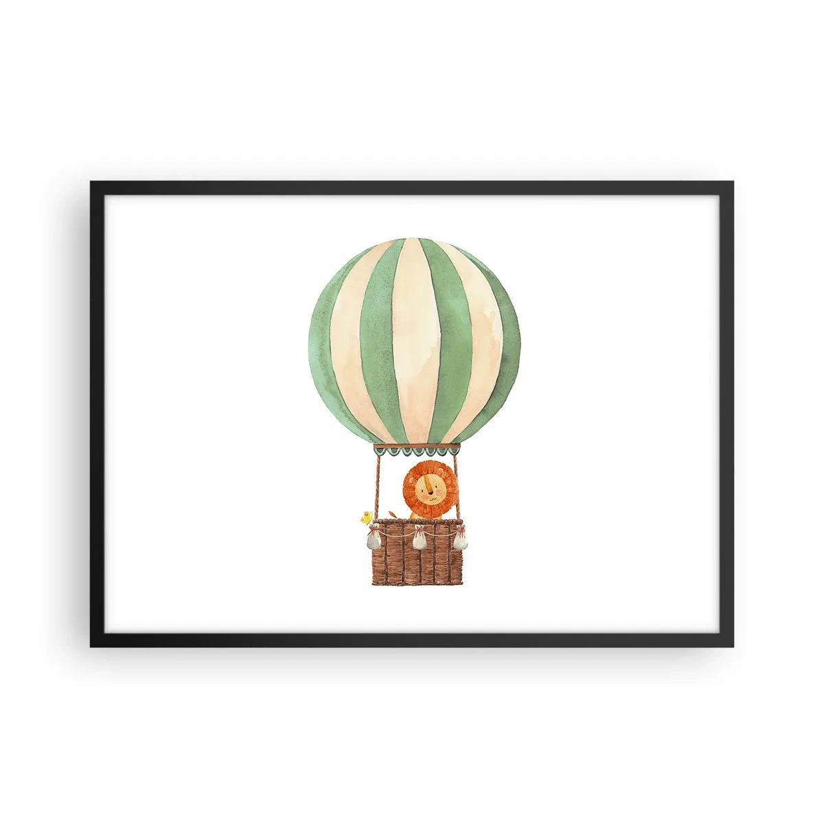 Poster in een zwarte lijst - Leons reizen - 70x50 cm