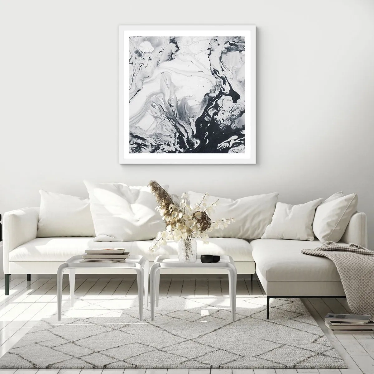 Poster in een witte lijst - Het binnenste van de aarde - 50x50 cm