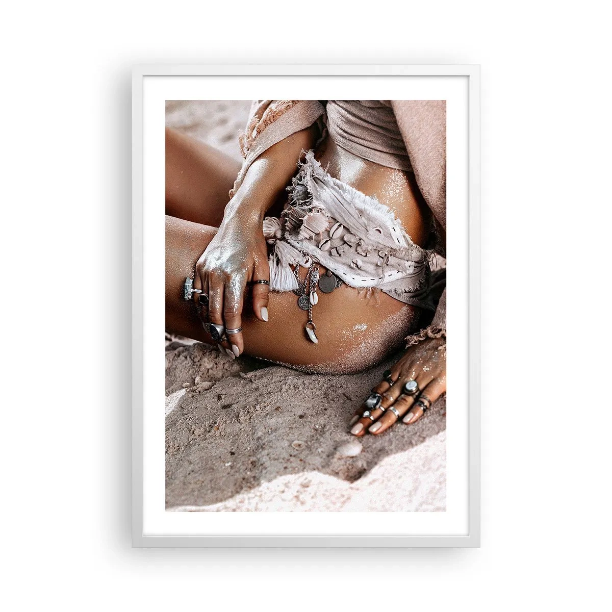 Poster in een witte lijst - Door de golven gegooid? - 50x70 cm