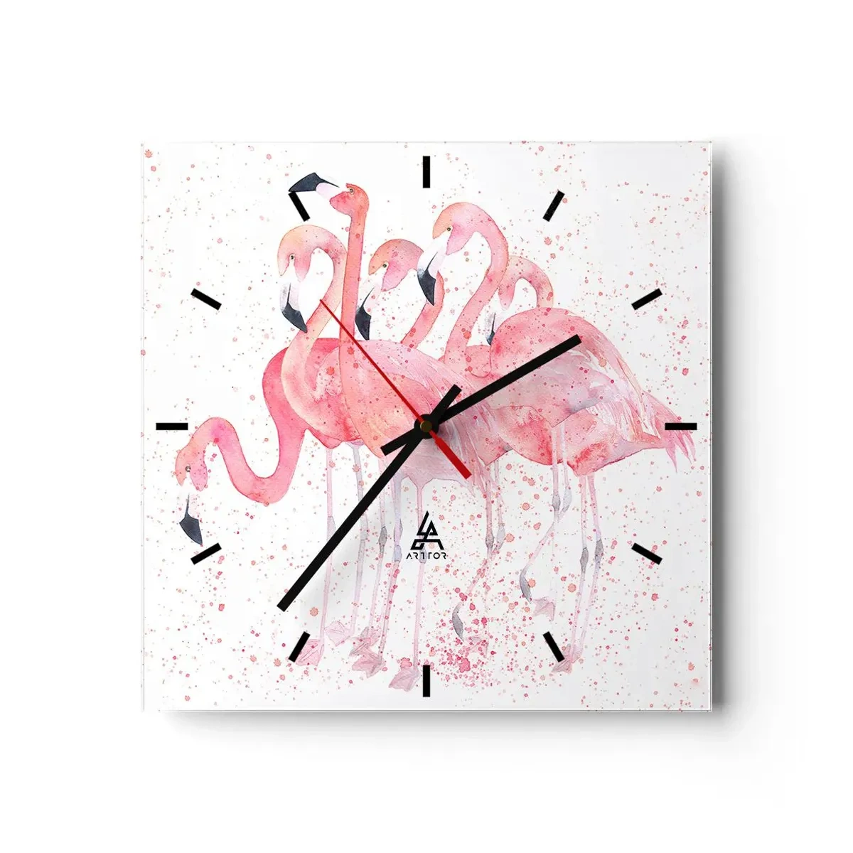 Wandklok - Klok - Roze ensemble - 30x30 cm