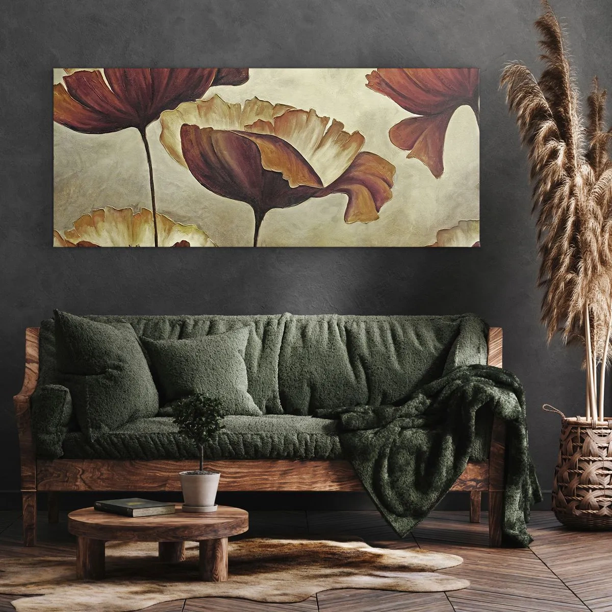 Schilderen op canvas - Golvend weiland - 100x40 cm