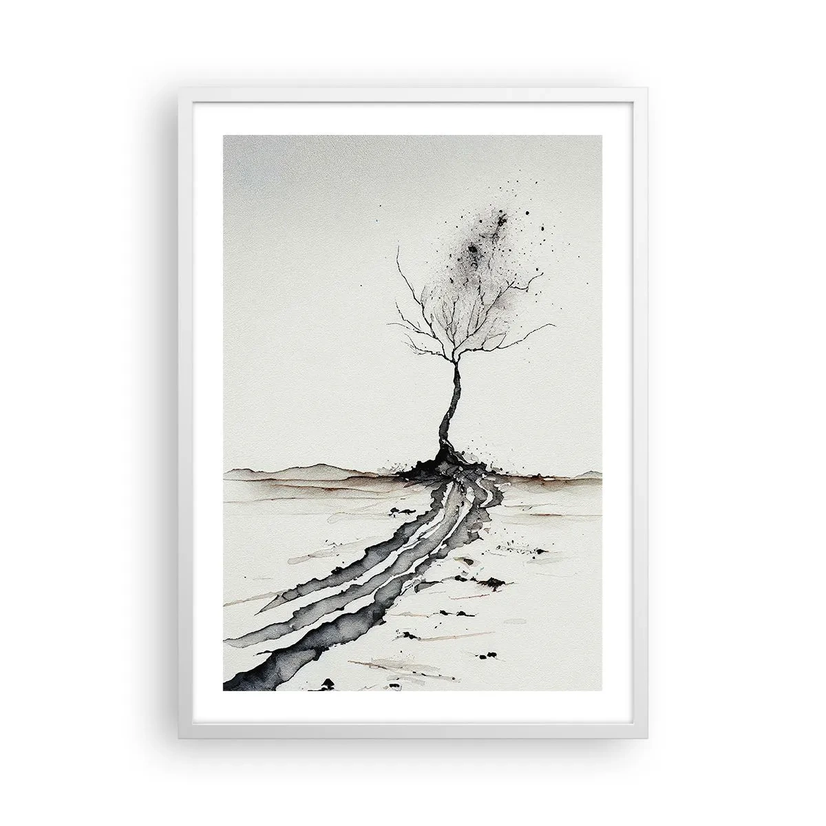 Poster in een witte lijst - Winterse melancholie - 50x70 cm