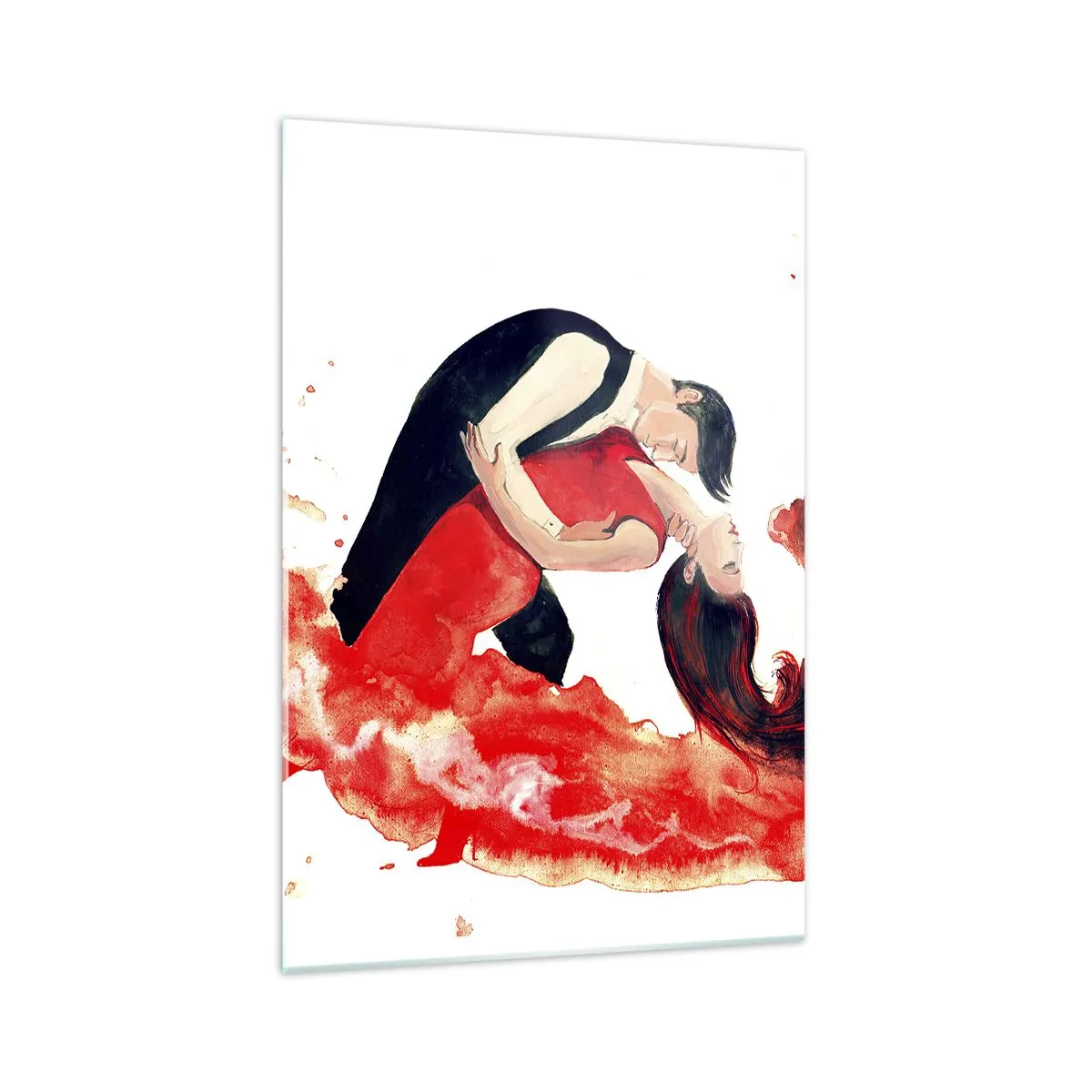 Schilderen op glas - Tango - een sensuele golf - 70x100 cm