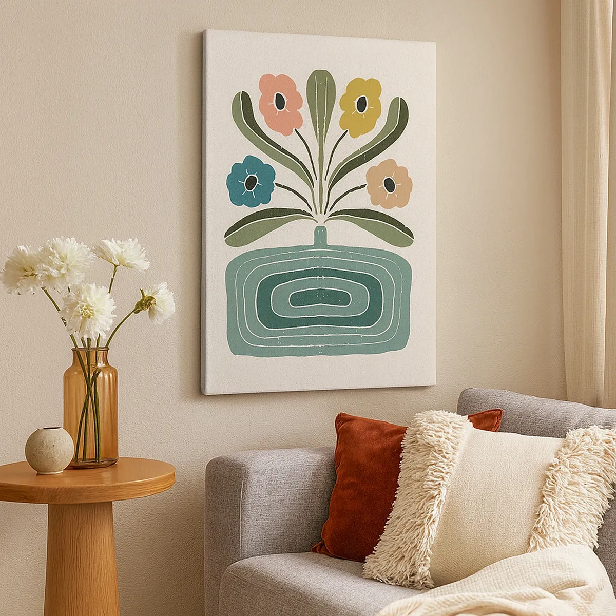 Schilderen op canvas - Symmetrisch boeket - 50x70 cm