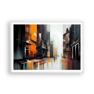 Poster in een witte lijst - Regenachtige dag - 100x70 cm