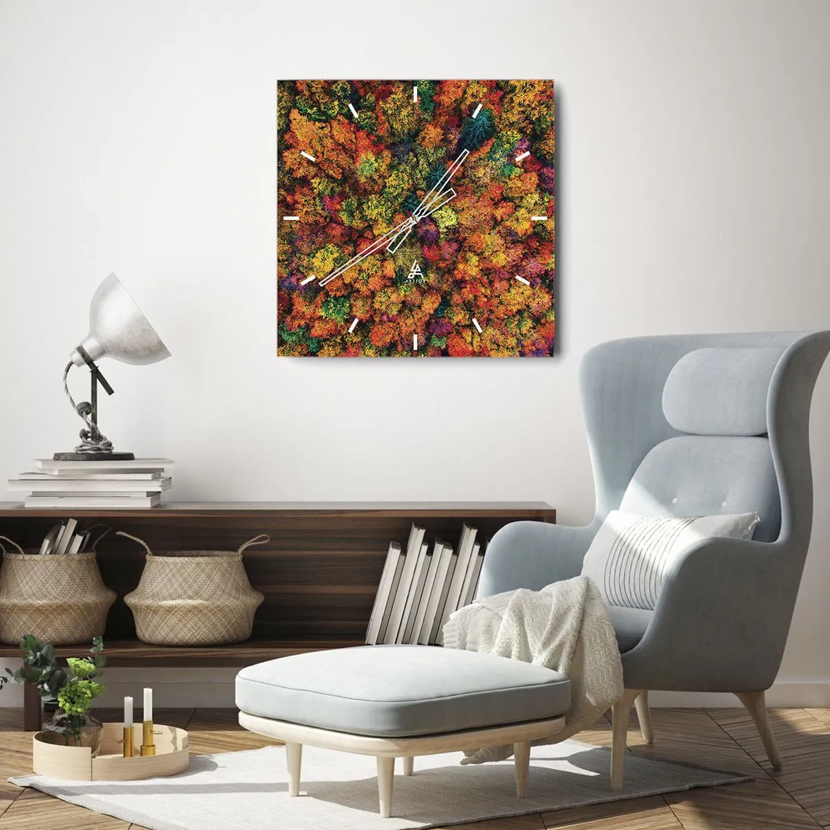 Wandklok - Klok - Boeket herfstbomen - 30x30 cm