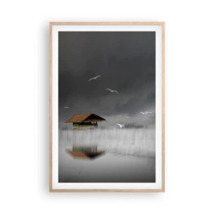 Een poster in een licht eiken lijst - Beschutting tegen regen - 61x91 cm