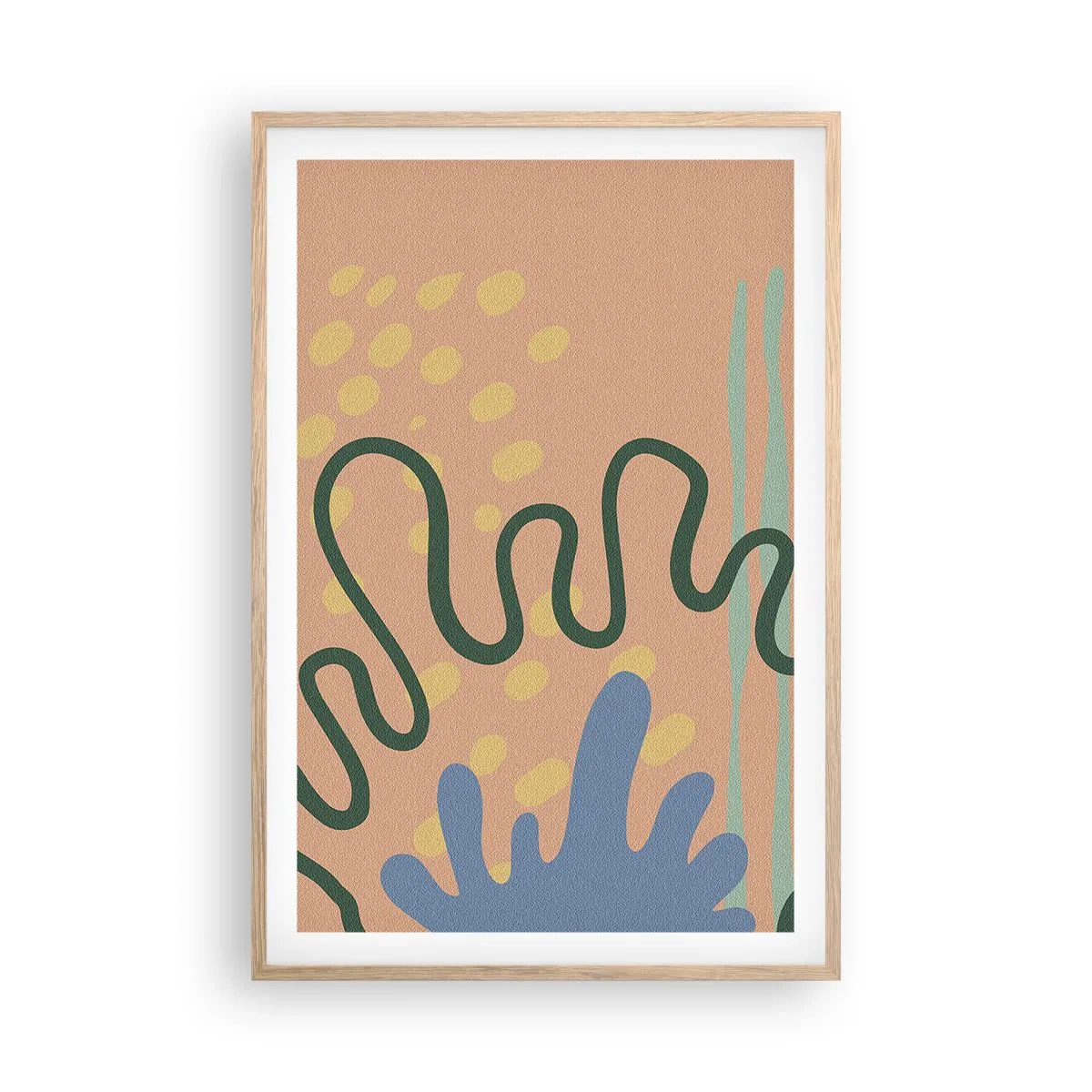 Een poster in een licht eiken lijst - Abstractie: verscheidenheid van de natuur - 61x91 cm