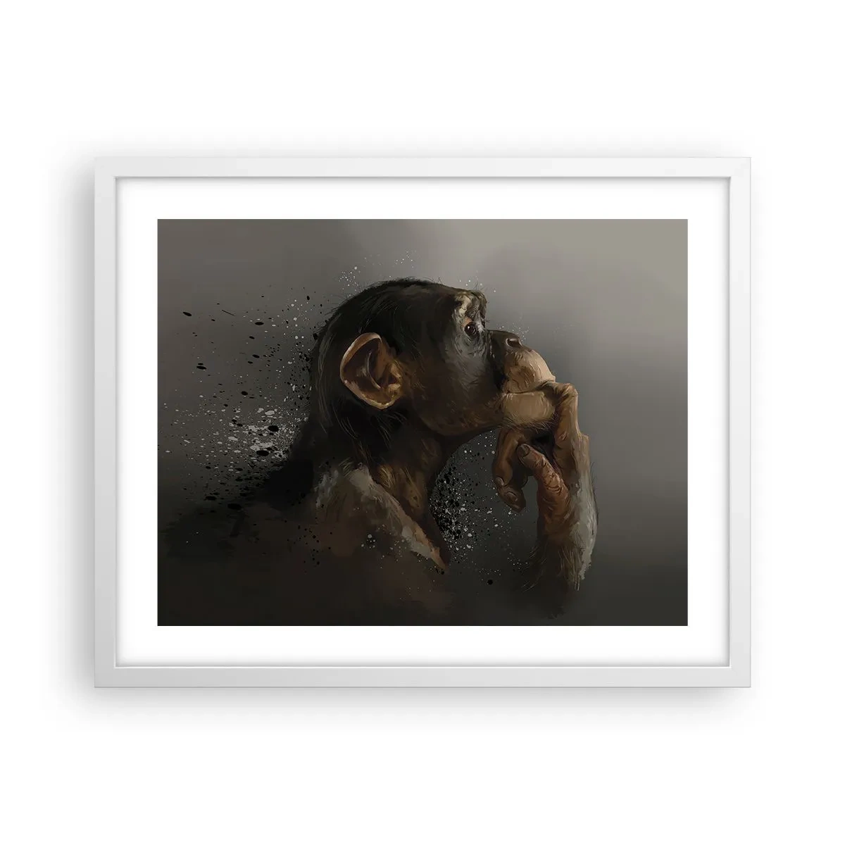 Poster in een witte lijst - Zeker een denker - 50x40 cm