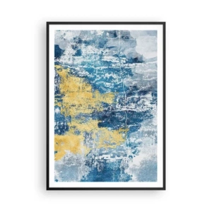 Poster in een zwarte lijst - Abstractie vol met weer - 70x100 cm