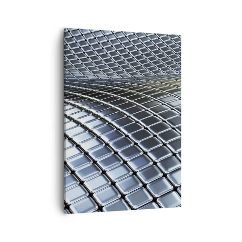 Schilderen op canvas - Metallic zilveren golf - 50x70 cm