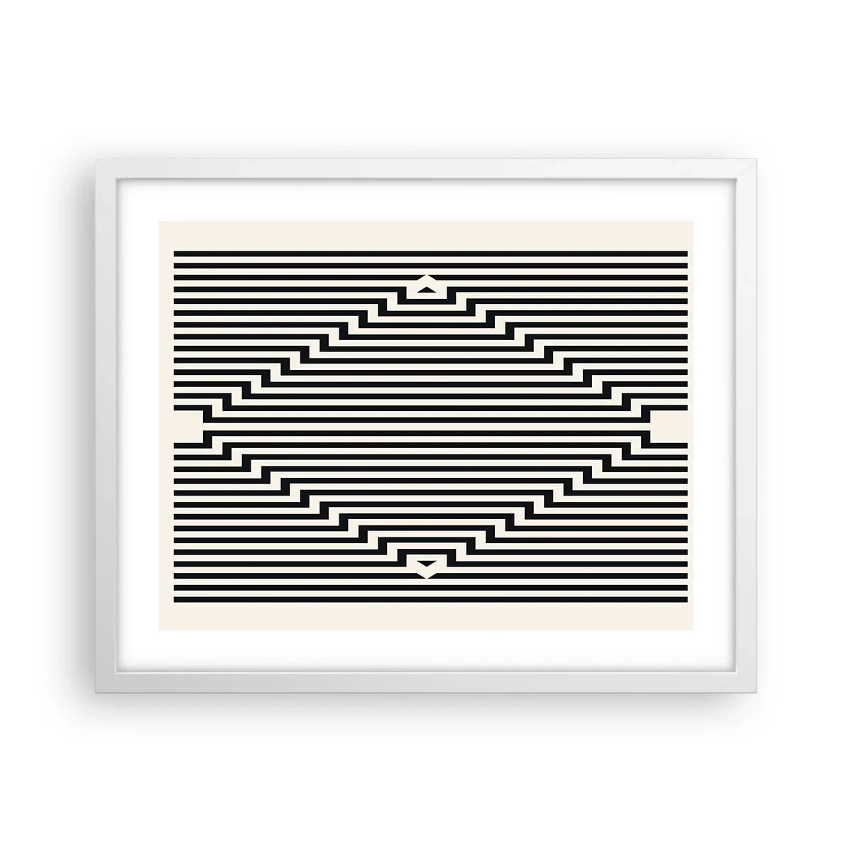 Poster in een witte lijst - Geometrische illusie - 50x40 cm