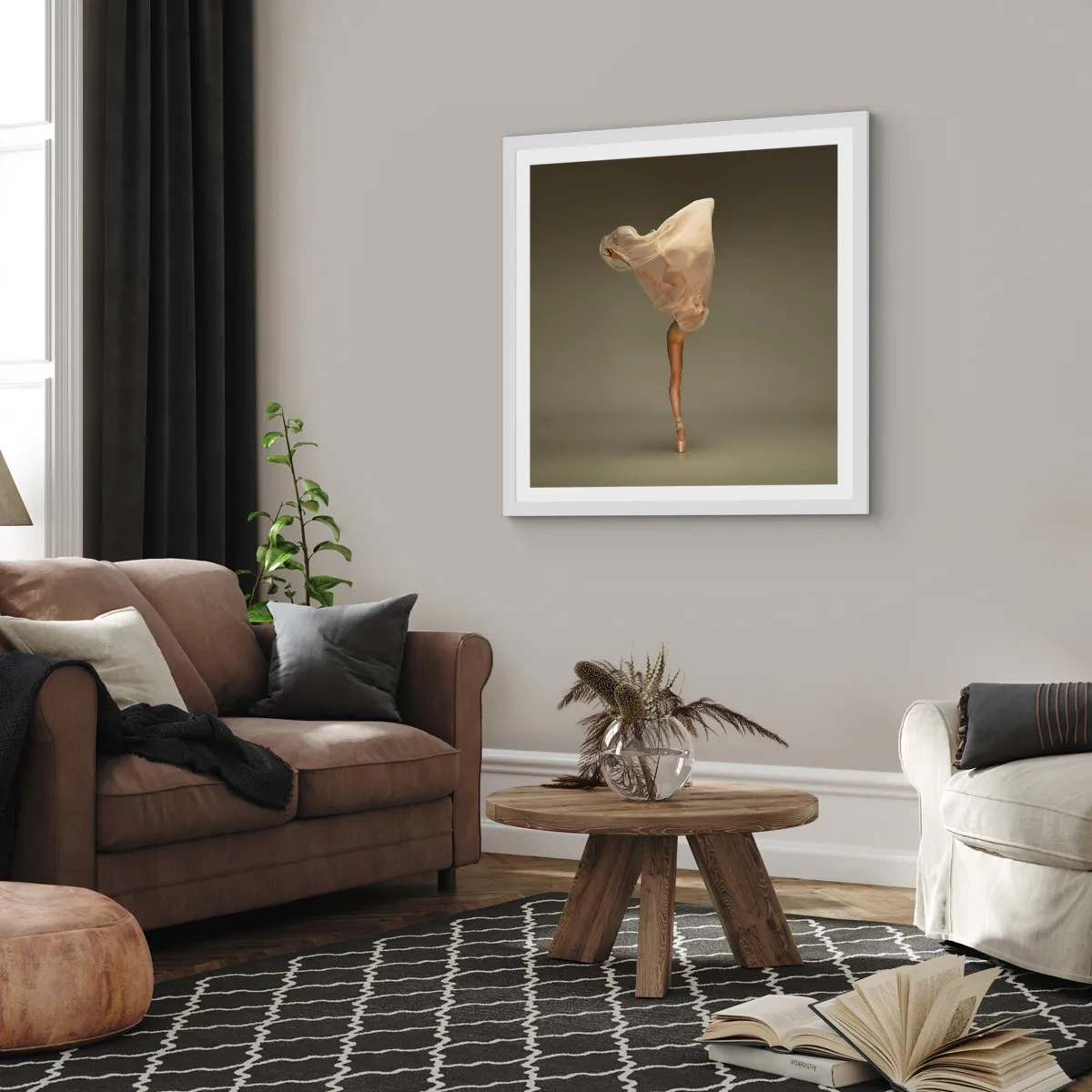 Poster in een witte lijst - Het zal snel omhoog vliegen - 60x60 cm