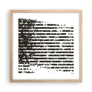 Een poster in een licht eiken lijst - Ritme en ruis - 40x40 cm