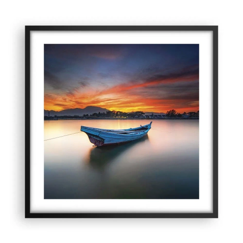 Poster in een zwarte lijst - Een goede nacht komt eraan - 50x50 cm