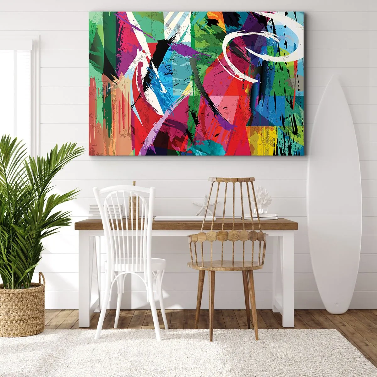 Schilderen op canvas - Snel, levendig en opzwepend - 100x70 cm