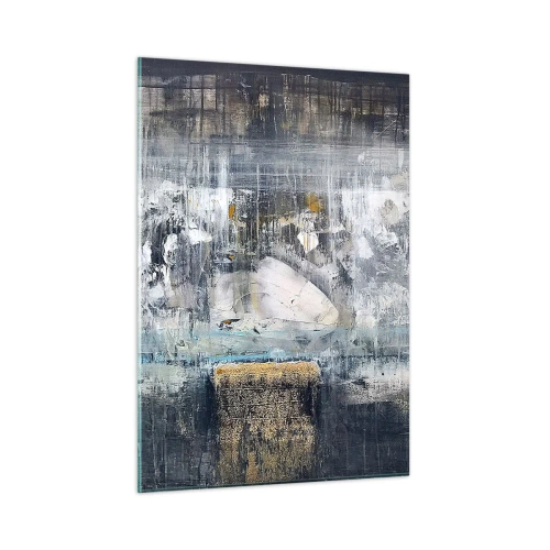 Schilderen op glas - Als op ijs, als zo moeizaam - 50x70 cm