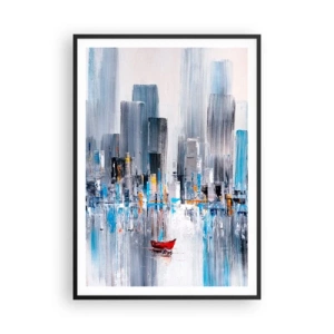 Poster in een zwarte lijst - Een metropool aan de baai - 70x100 cm