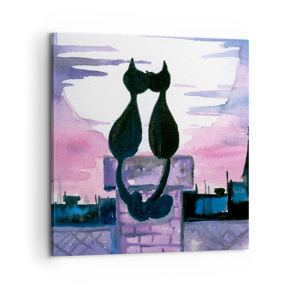 Schilderen op canvas - Afspraak onder de maan - 60x60 cm