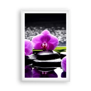 Poster in een witte lijst - Verdrinken in rust en stilte  - 61x91 cm