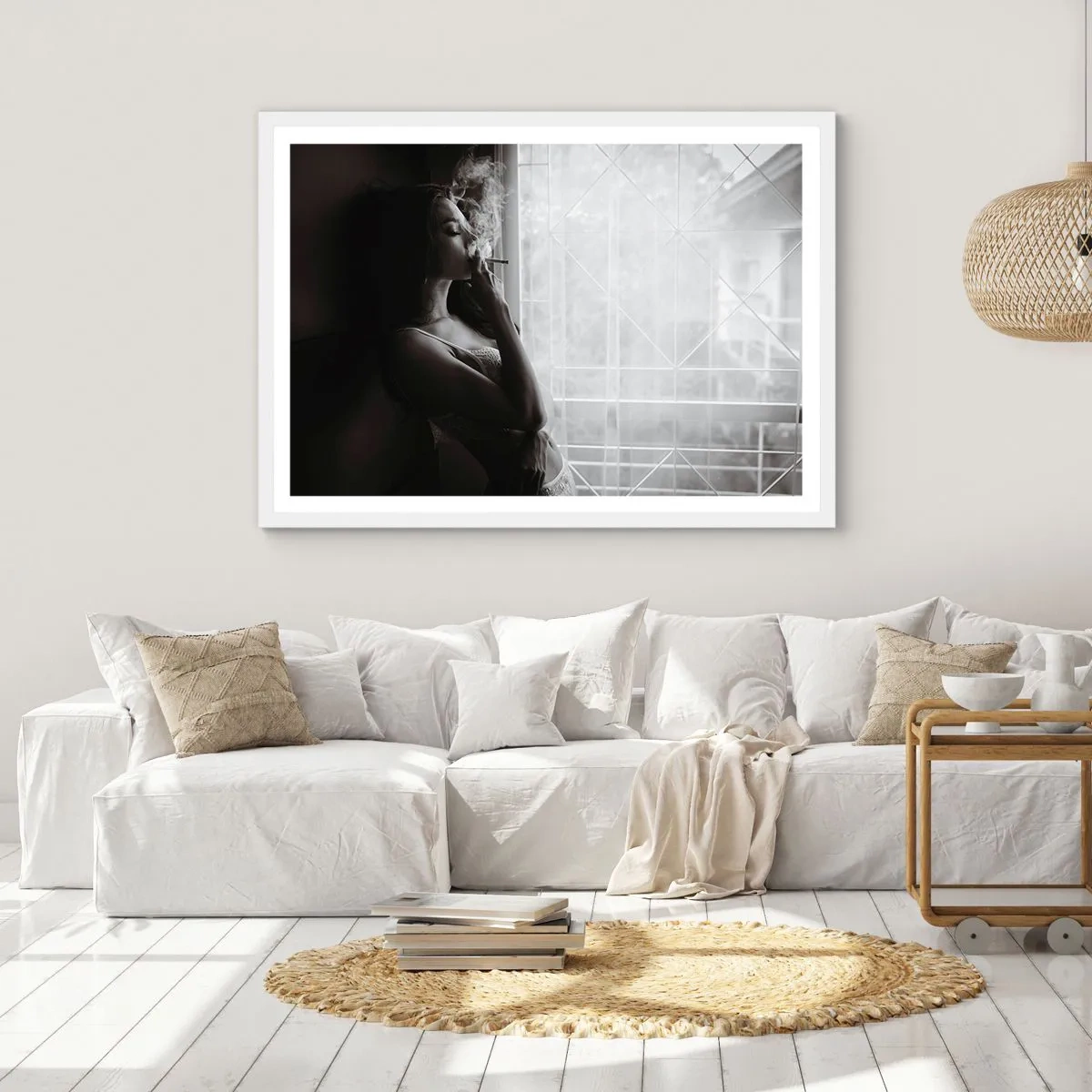 Poster in een witte lijst - Een sensueel moment - 70x50 cm