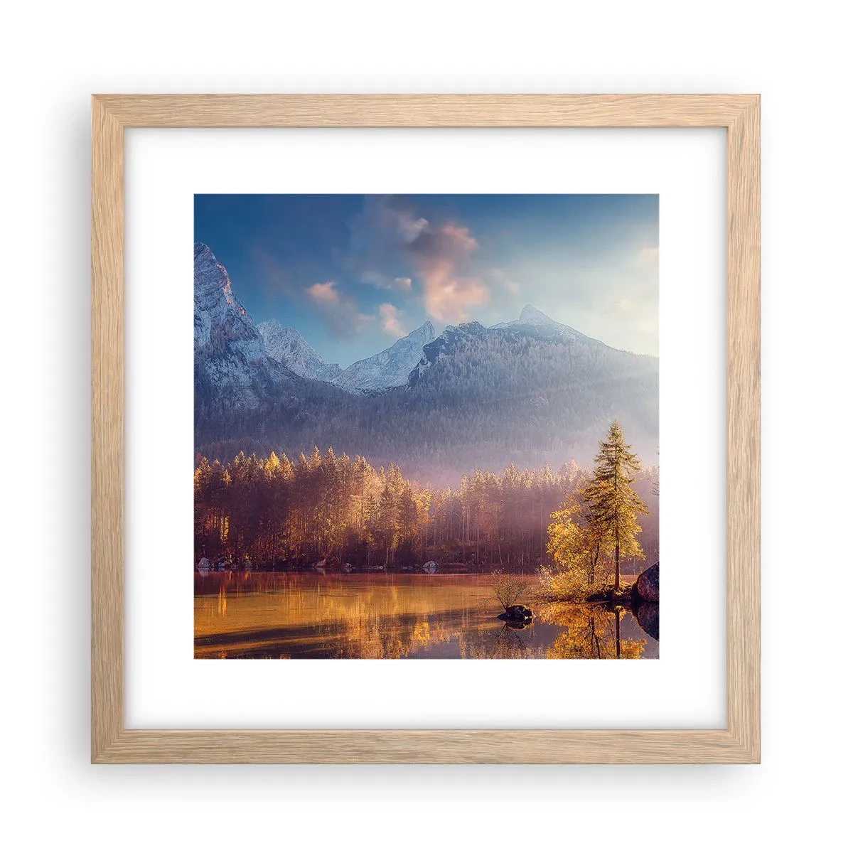 Een poster in een licht eiken lijst - In bergen en dalen - 30x30 cm