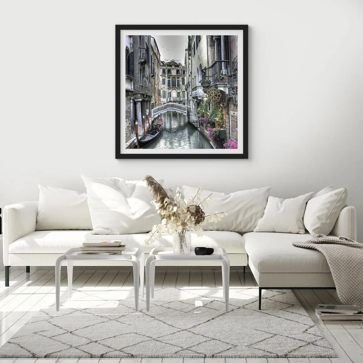 Poster in een zwarte lijst - Eeuwenlang in stille reflectie - 30x30 cm