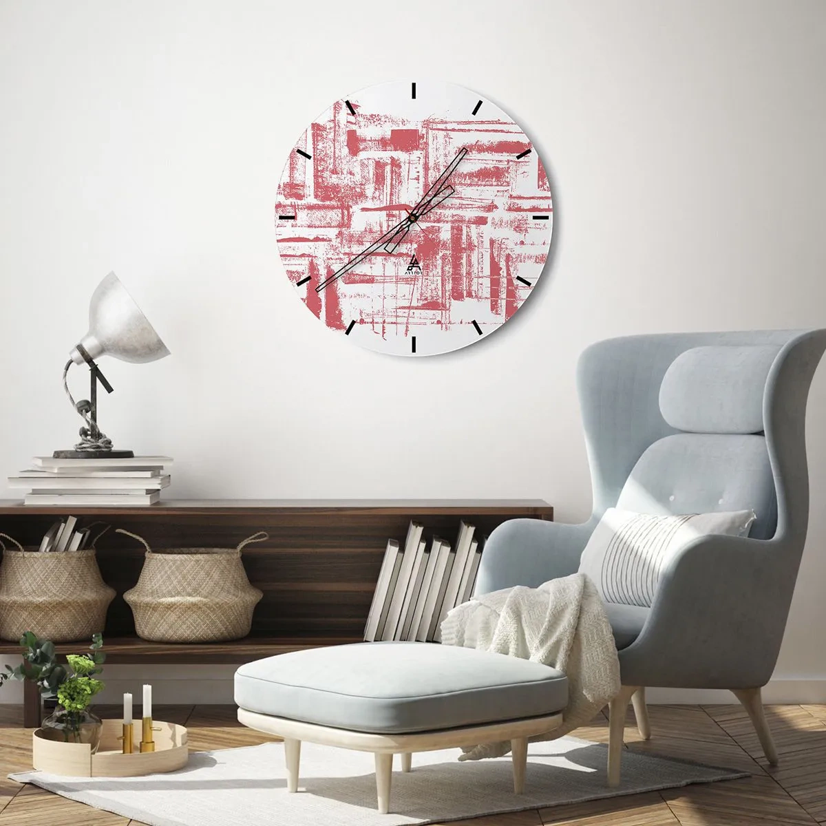 Wandklok - Klok - De rode stad - 40x40 cm