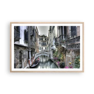 Een poster in een licht eiken lijst - Eeuwenlang in stille reflectie - 91x61 cm