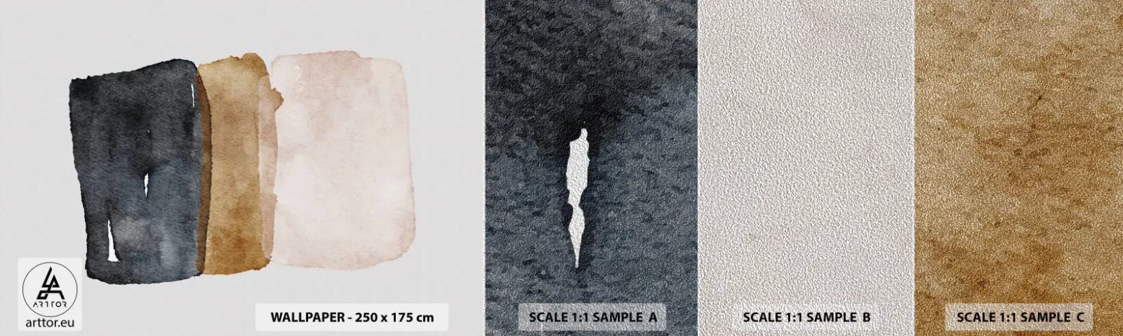 Fotobehang Monster Premium Sand - De samenstelling van de kleuren van de aarde - Abstractie, Deel, Minimalisme - 100x30 cm