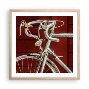 Een poster in een licht eiken lijst - Gecreëerd om te winnen - 50x50 cm