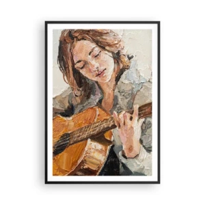 Poster in een zwarte lijst - Concerto voor gitaar en een meisjeshart - 70x100 cm