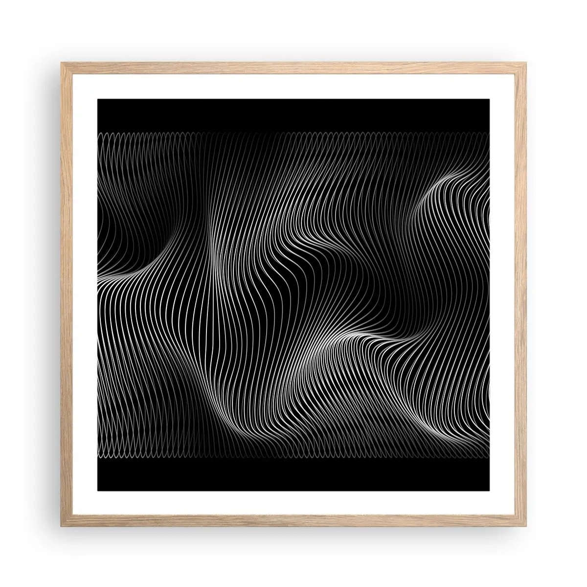 Een poster in een licht eiken lijst - Dans van licht in de ruimte - 60x60 cm