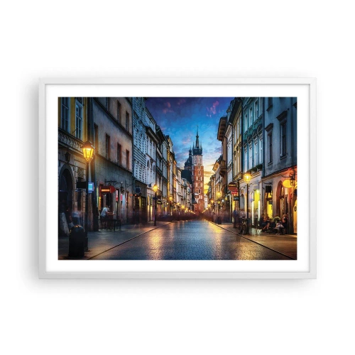 Poster in een witte lijst - Charme van Krakau - 70x50 cm