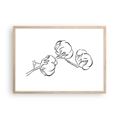 Een poster in een licht eiken lijst - Katoen dons - 70x50 cm