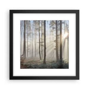 Poster in een zwarte lijst - De mist werd ook wakker - 30x30 cm
