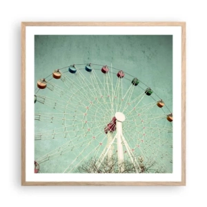 Een poster in een licht eiken lijst - Wij nodigen u uit om plezier te hebben - 60x60 cm