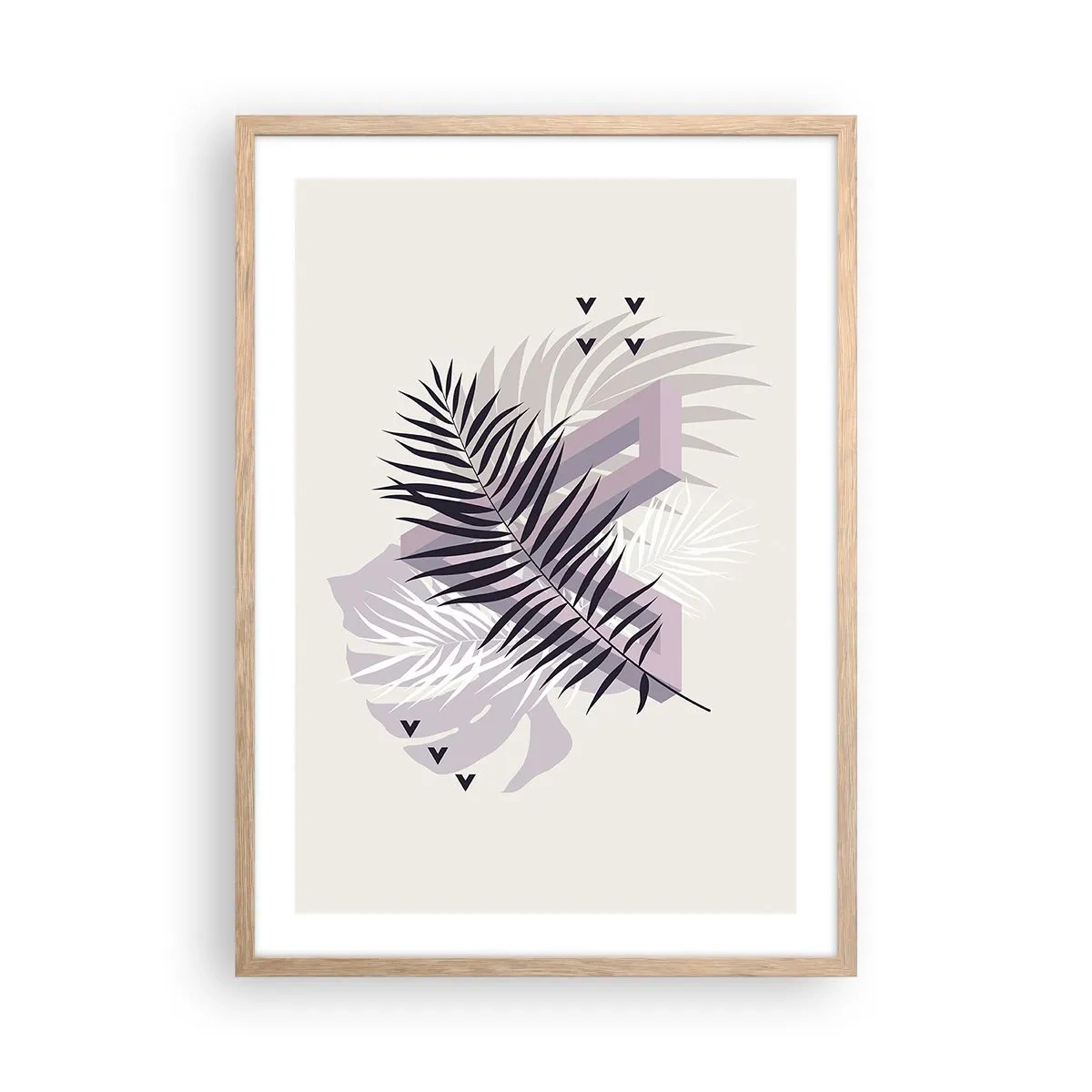 Een poster in een licht eiken lijst - De schaduw van de schaduw - 50x70 cm