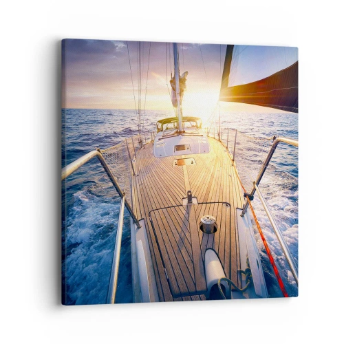 Schilderen op canvas - Lopend op de golven - 40x40 cm