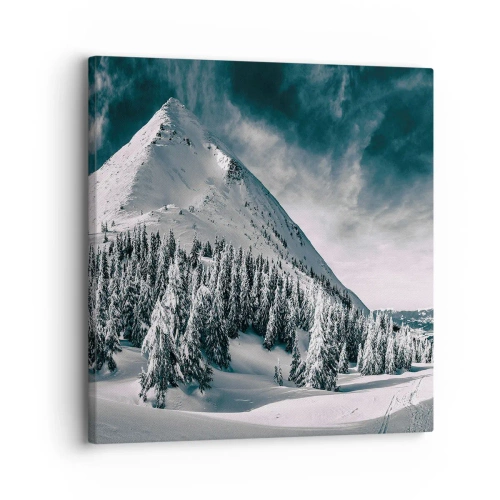 Schilderen op canvas - Het land van sneeuw en ijs - 30x30 cm