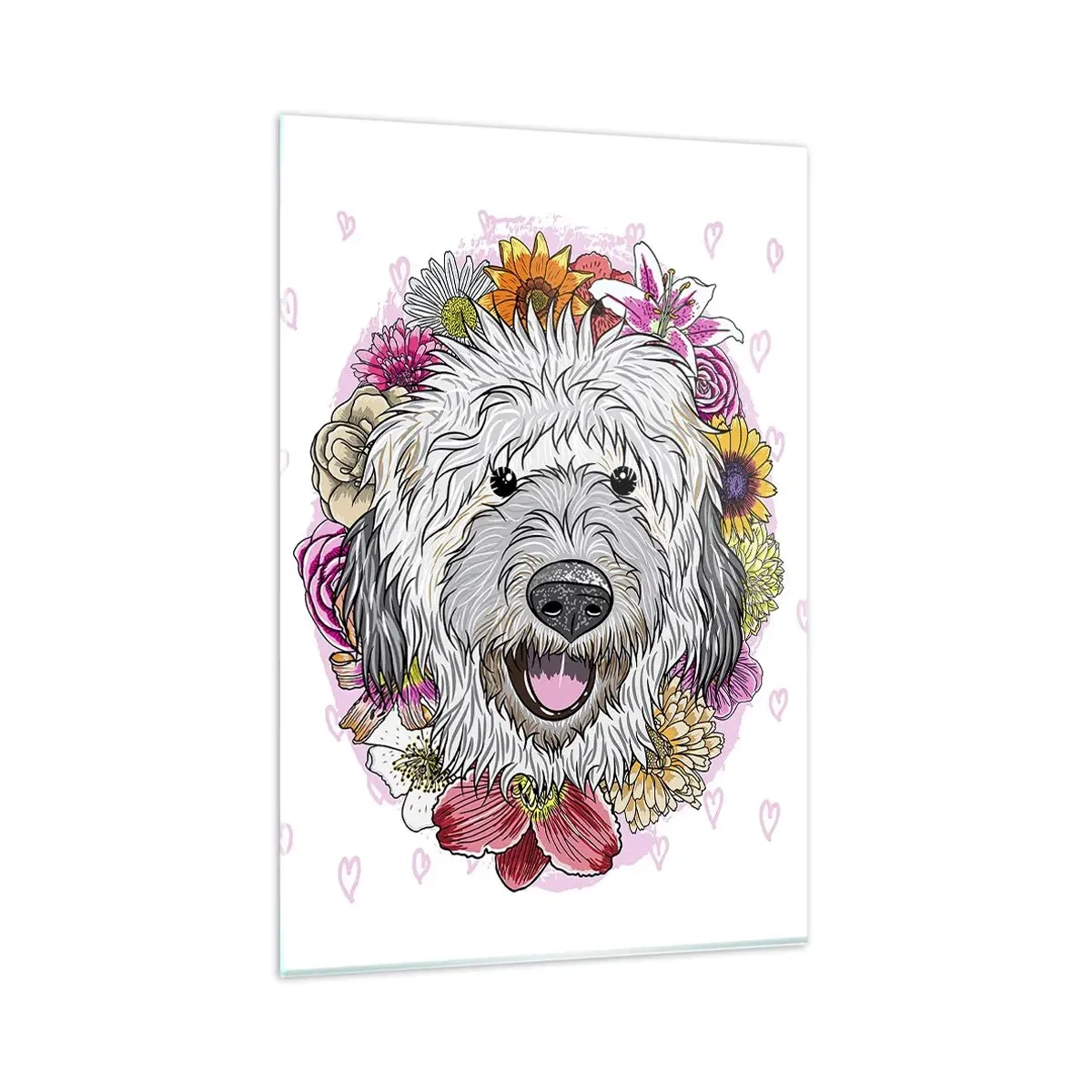Schilderen op glas - Puppy vreugde - 80x120 cm