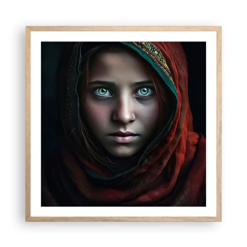 Een poster in een licht eiken lijst - Oosterse prinses - 60x60 cm