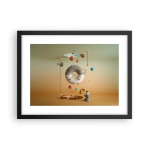 Poster in een zwarte lijst - Er kan van alles gebeuren - 40x30 cm