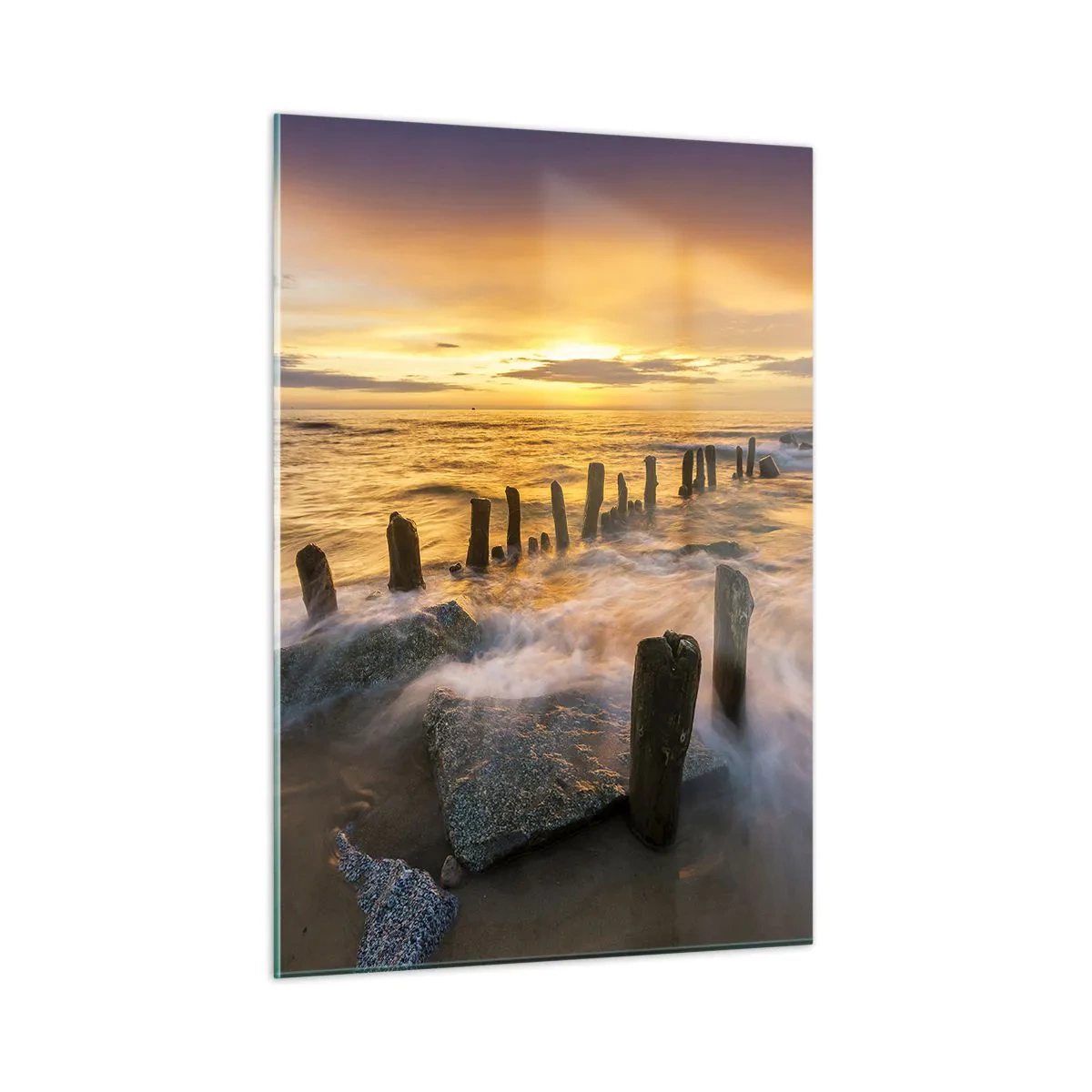 Schilderen op glas - De rauwe schoonheid van de Oostzee - 50x70 cm