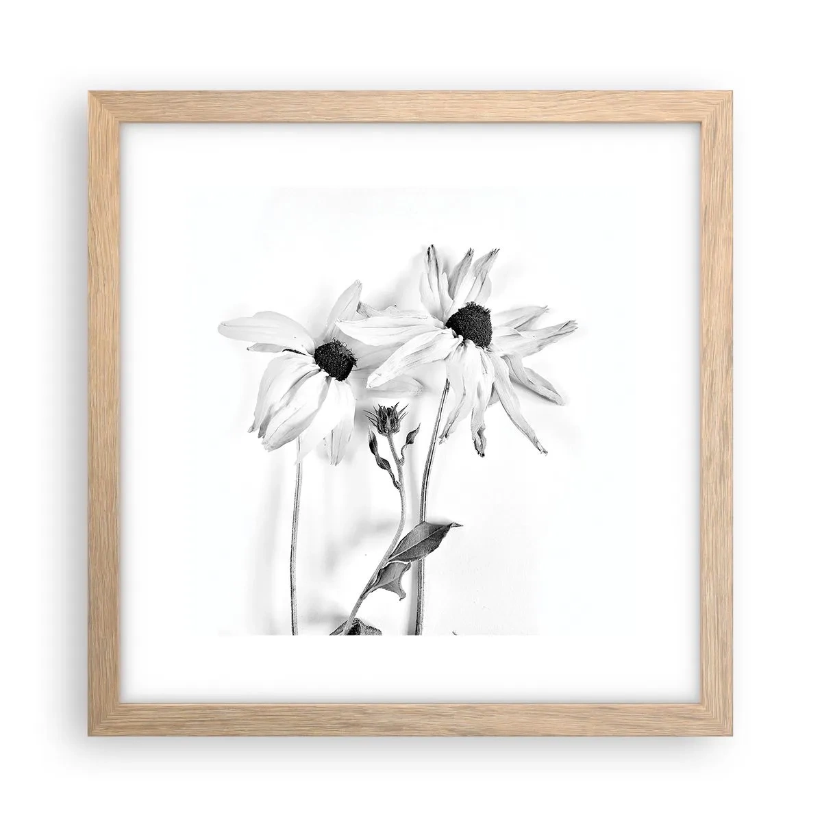 Een poster in een licht eiken lijst - Niemand wil alleen zijn - 30x30 cm