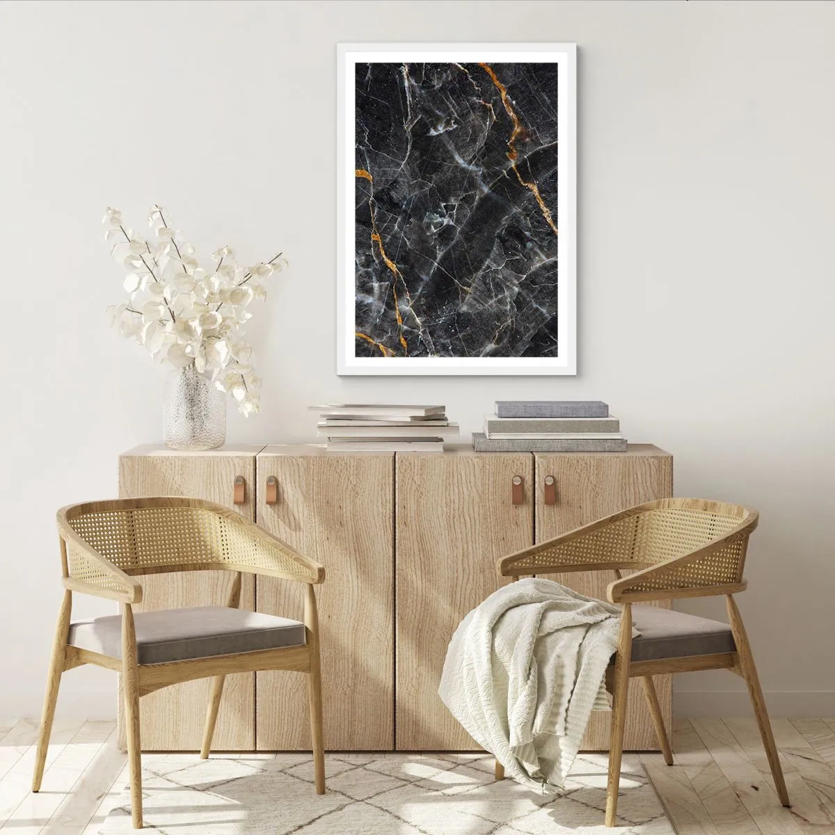 Poster in een witte lijst - Het innerlijke leven van de steen - 70x100 cm