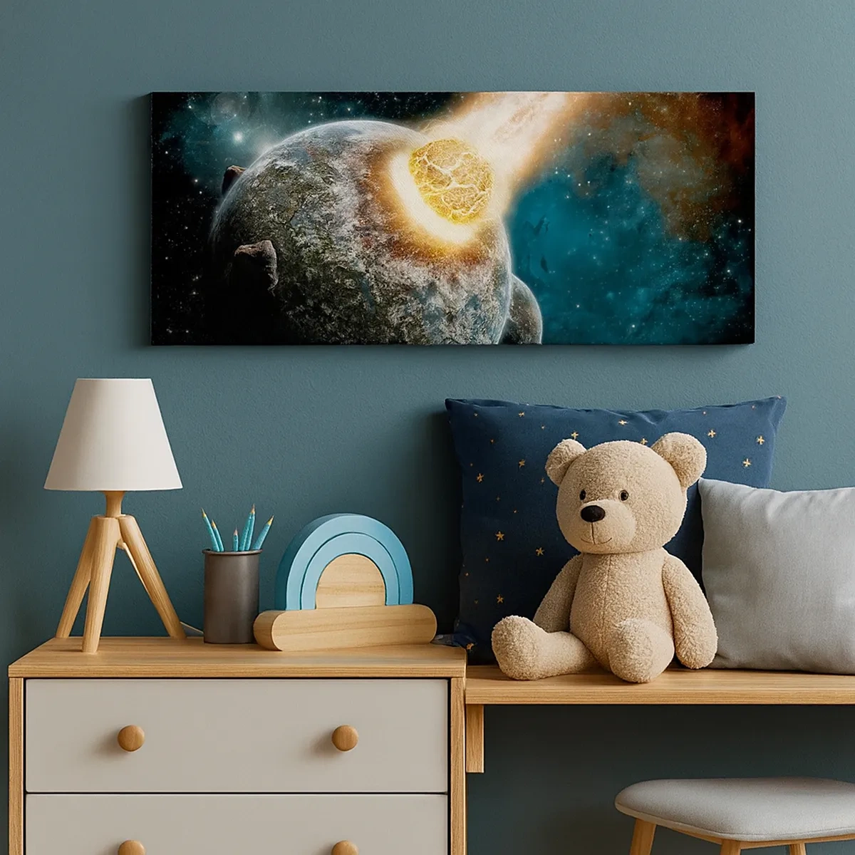 Schilderen op canvas - Vernietiging of geboorte - 30x30 cm