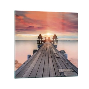 Schilderen op glas - West in het Oosten - 60x60 cm