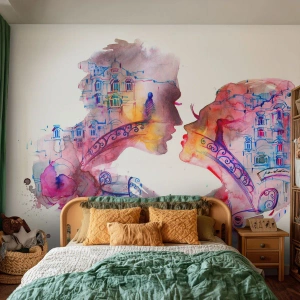 Fotobehang Premium Sand - De geheime brug van zuchten - Abstractie, Verliefd stel, Architectuur - 100x70 cm